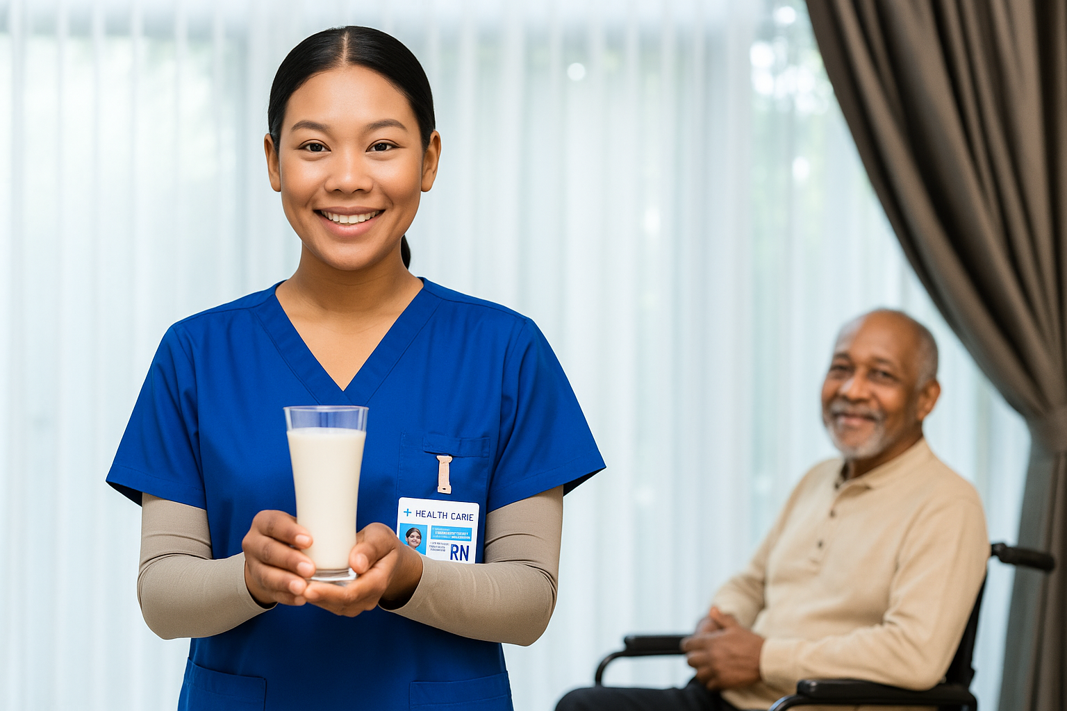 Professional caregiver providing personal care assistance in Cook County home